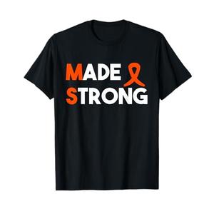 Multiple Sclerosis Made and Strong MS Awareness Orange T-Shirt, M
