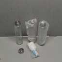 Zukro Glass Water Bottles with Lids 18 oz, 3 Pack Reusable Juice Bottles With Stainless Steel Airtight Cap for Juicing, Leak Proof Clear Drinking Jar Beverage storage container for Fridge, BPA Free (Silver-3 counts)