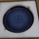 LERATIO Ceramic Plate Set of 6,8.5 Inch Reactive Glaze Light Weight Porcelain Salad Plates,Modern Shape Dinnerware Dishes Set for Kitchen,Microwave&Dishwasher&Oven Safe,Resistant-Indigo Blue