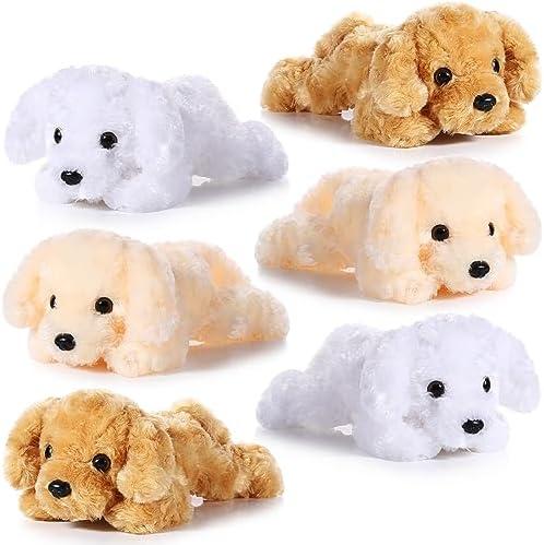 Harrycle 6 Pcs 8 Inch Dog Stuffed Animal Plush Dog Puppy Soft Plush Dog Pillow Toy Fluffy Puppy Set for Kids Girls Dog Theme Party Favor Birthday Baby Room Home Decor (Stylish Color, Stylish Style)