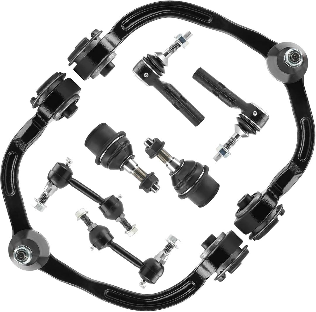 8PCS Front Upper Driver & Passenger Control Arms Suspension Fit for Ford Expedition 2004-2006, Fit for Lincoln Navigator 2004-2006, (Standard Suspension ONLY) (Front Suspension Kit 2WD/4WD (8-Piece Set))