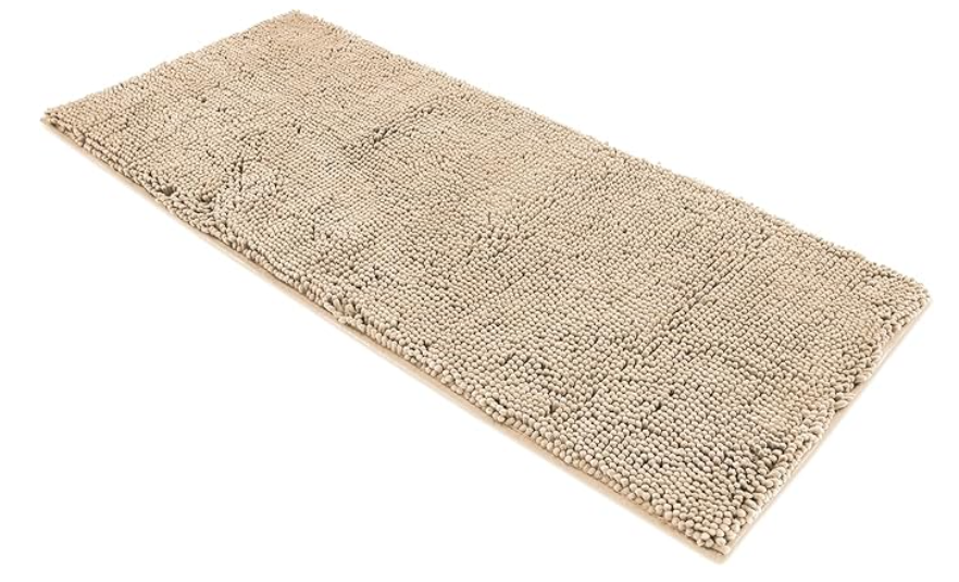 Shag Bath Rug, Shaggy Bathroom Mat, Extra Long Runner 20" x 59", Soft Plush Luxury, High Pile, Absorbent, Non-Slip (Extra Long Runner 50 x 150 cm, Light Brown)