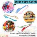 Minatee 50 Pcs Plastic Forks Disposable Cutlery Heavy Duty Dinnerware Plastic Silverware Flatware for Parties Supplies Dessert Picnics Holiday House (Peacock Blue)