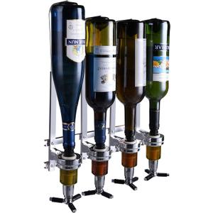 4 Bottle Wall Mounted Liquor Dispenser Bar Butler Bracket Solo Optic Spirit Wine Beer Alcohol Bottle Beverage Stand Revolving Nozzle Drinkware Set