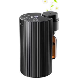 Waterless Diffuser for Essential Oils Smart Tech Waterless Nebulizer Rechargeble Battery Powered Portable for Home Car Office(Upgraded) (Glaze Black)