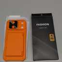 for iPhone 17 Pro Max Case Wallet with Screen Protector (Tempered Glass), Card Holder (4-5 Cards), Military Grade Drop, Slide Camera Cover, Heavy Duty Women Men Case for iPhone 17 Promax, Orange