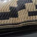 Smiry Outdoor Rug 5x8 ft Waterproof Reversible Boho Mat, Black & Beige