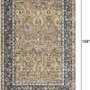 Washable Area Rug, 6x9 Persian Vintage Rugs, Ultra-Thin Foldable Vintage Rugs for Bedroom, Dining Room, Home Office, Pet & Child Friendly, Low Pile, Non-Shedding, Camel
