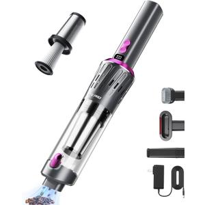 Handheld Vacuum Cordless 25000Pa Car Vacuum 3-in-1 Handheld Vacuum, Includes Smart Display and Charging Base Hand Vac Cordless Rechargeable One-Touch Empty for Home/Pet/Car (Violet)