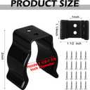 5 Pack Spring Clip Broom Clip with Screws for 1 1/2-1 7/8 Inch Diameter Black Manganese U Shape Steel Clips Holder Bracket for Tools Rakes and Flashlight Pipe Tool Holder Wall Garage Garden
