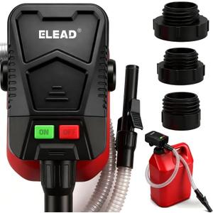 Battery-Powered Fuel Transfer Pump - 3.2 GPM No Spill Portable Gas Can siphon Pump with 3 Adapters, Extra Long Hose, Fuel Pump for Oil, Diesel, Gasoline (Batteries Not Included)