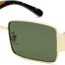 SOJOS Retro Fashion Rectangle Sunglasses Womens Mens Vintage Trendy Square Shades SJ1162 (Gold/Green)