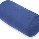 Round Cylinder Bolster Pillow with Removable Velvet Cover, Tube Roll Cervical Pillow for Head, Neck, Back and Legs Support, 13"x 6", Blue