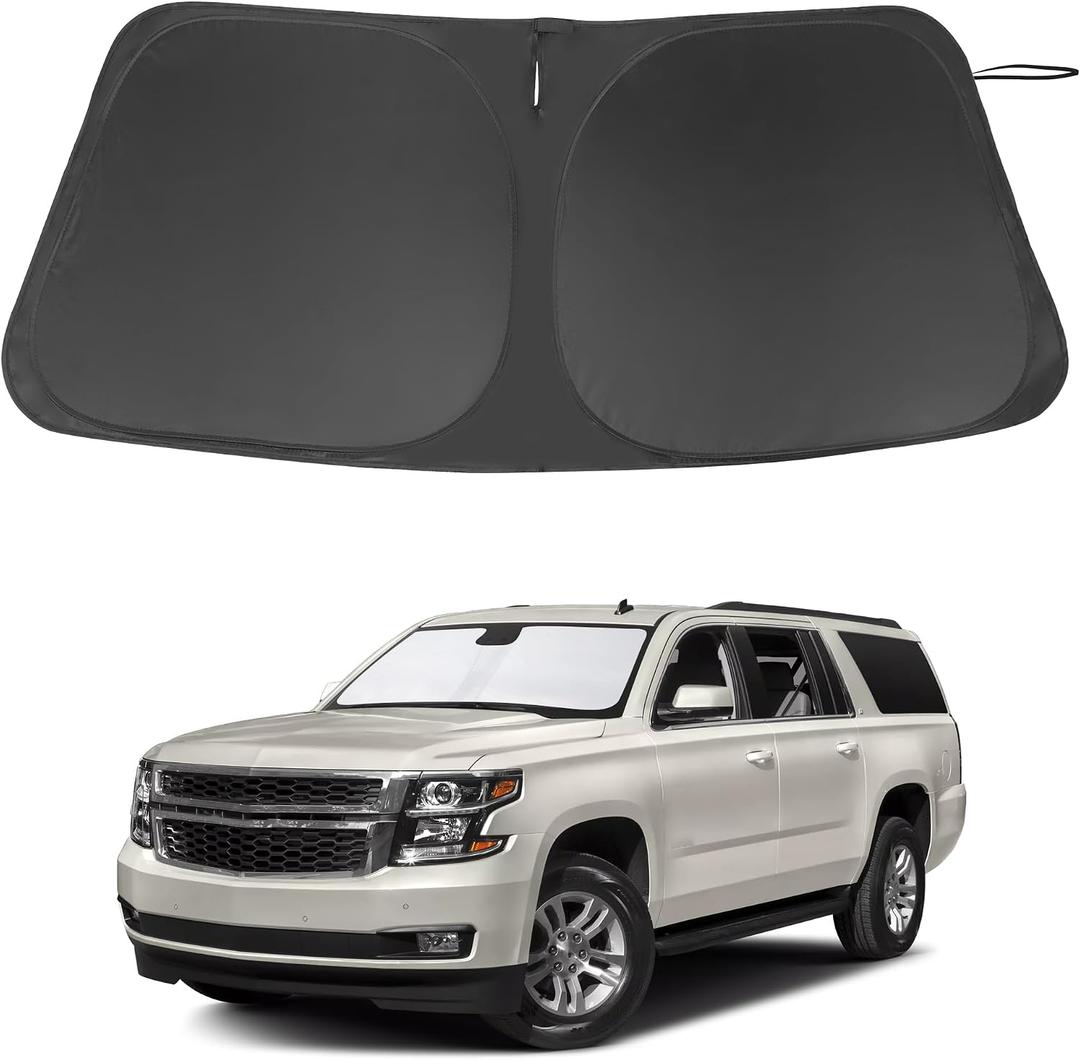 Windshield Sun Shade for 2015-2019 2020 Chevrolet Suburban
Full covered for windshield, Foldable & Durable, Block UV Rays, Reduce Heat, Easy to install, Keep Car Cooler