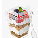 Zezzxu 50 Pack 5 oz Plastic Dessert Cups with Lids and Spoons, Banana Pudding Cups with Lids Mini Dessert Shooters for Party Individual Yogurt Parfait Jello Fruit Trifle