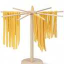 Wood Pasta Drying Rack, Collapsible Fresh Pasta Drying Racks with 9 Arms, Large Dryer Stand for Homemade Noodle Spaghetti, Tagliatelle, Fettuccine Hanger