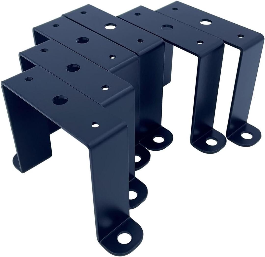 6 PCS 3x3" Square Pipe Tube Strap Clamps,3 inch metal u shaped bracket, steel u clamp bracket for mounting,Powder Coated Black