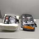 Headlights Assembly for 2007-2013 Chevy Tahoe Suburban Avalanche Head light Headlamp Driver Passenger Side Pair, Black Housing Amber
