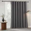 RYB HOME Blackout Curtains & Drapes - Total Privacy Thermal Efficiency Backdrop Curtains for Bedroom Room Divider Vertical Blind Living Room Patio Sliding Glass Door, Wide 100 x Long 84 inch, Grey