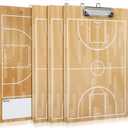 Sabary 3 Pcs Basketball Coaching Clipboard Dry Erase Coaching Board Full and Half Court Basketball Coaching Equipment Referee Marker Boards for Sports Training