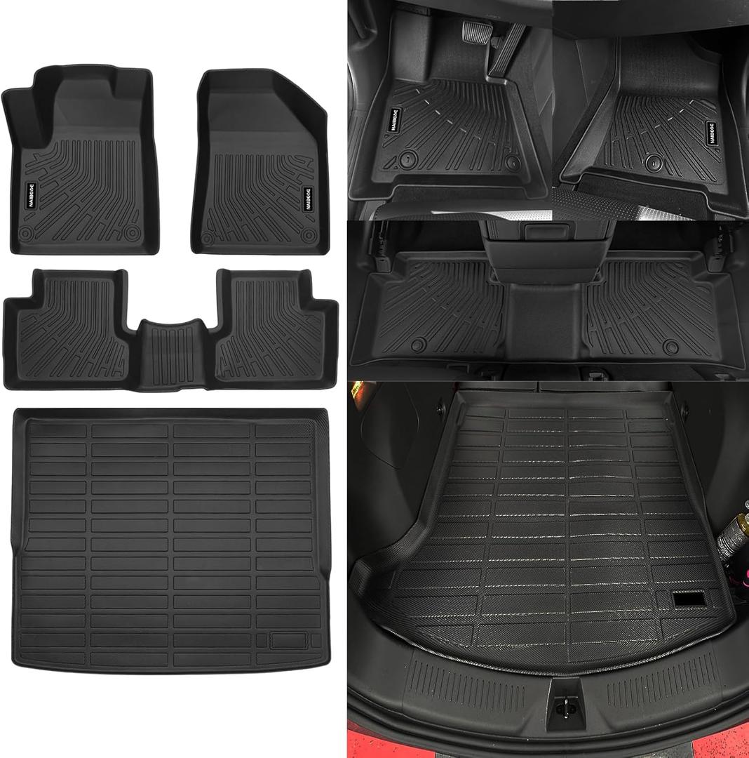 Naibeve Floor Mats for Jeep Cherokee 2019-2023 - All Weather Custom Fit for Cherokee Floor Mats & Cargo Mat Waterproof Interior Accessories
