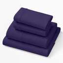 Purple SoftStretch Sheets, California King, Rayon Blend, Moisture-Wicking, Deep Purple, Fits All Mattresses, Stretch for Adaptive Support