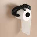 Toilet Paper Holder GothicToilet Paper HolderEasy to Install Toilet Paper Holder in BathroomFun Bathroom Decor, 3D Ghost Hand Toilet Paper HolderHalloween Decor Suitable for Large Paper Rolls, Black