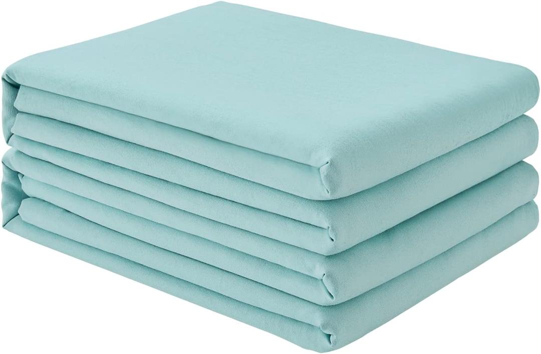 FreshCulture Full Flat Sheets Only 2 Pack - Hotel Quality Flat Bed Sheets - Brushed Microfiber - Ultra Soft & Breathable - Wrinkle-Free - Easy Care - Flat Sheets Only Full Size (Spa Blue)
