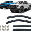 in-Channel Rain Guards Compatible with Chevy Colorado/GMC Canyon 2023 2024 2025 2026 Crew Cab, Front & Rear Side Window Visors, Window Deflectors Rain Guards with 8Pcs Clips (4Pcs/Set)