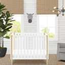 Delta Children Gio Mini Crib with 2.75" Mattress Included, Bianca White/Natural