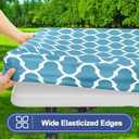 Smiry Picnic Table Cover with Bench Covers, Waterproof Elastic Fitted Tablecloth for 6 Foot Tables, Washable Polyester Tablecloths for Camping, Indoor & Outdoor (Light Blue, 30x72 Inch 3-pc Set)