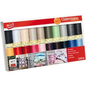 Gutermann Thread Set: Sew-All: 100m: Pack of 20, Assorted (Popular Basic)