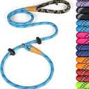lynxking Slip Lead Dog Leash Reflective, Heavy Duty Comfortable Strong Rope for Large Medium Small Dogs No Pull Pet Training (Light Blue, Small 3/8in x 6ft-Slip Lead)
