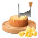 Girolle Cheese Shaver Tool for Making Rose-Shaped Cuts - Tte de Moine & Girolle Cheese Curler Wheel Fitted with Fasteners & Non-Slip Pads - Stainless Steel Construction with Sharp Blade & Wood Base