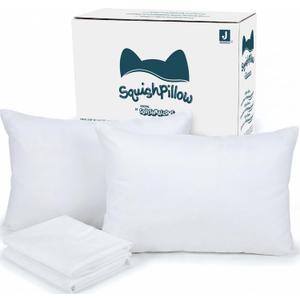 SquishPillow by Original Squishmallows - Standard Size Bed Pillow 2-Pack (Firm Density) - Pillowcases Included