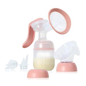 Frida Mom 2-in-1 Breast Pump: Manual Hand Pump & Hands-Free Automatic Suction Cup, Dual-Mode, Wireless Milk Collector, Ergonomic Handle, Soft Feel Flange for Breastfeeding