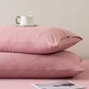 JELLYMONI Pillowcases King Set of 2 Washed Cotton Envelope Pillow Covers Linen-Like Texture,Darker Rose 2036in Bed Pillow Cases Soft Breathable (Pillows are not Included)