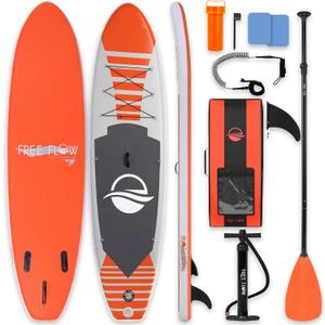 SereneLife 10’6” Inflatable Stand Up Paddle Board with Premium SUP Accessories - 32” Wide Stable Design with Non-Slip EVA Deck Pad, for Youth and Adults, 350 lbs. Capacity