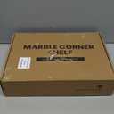 Koville 2 Pcs White Marble Corner Shower Shelves for Bathroom, 10'' Polished Marble Corner Shelves, Wall Mounted Stone Corner Shower Caddy, No Drilling Adhesive Shower Shelf - Namib Fantasy