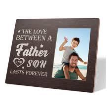 Set of 3 rorusio Father Son Picture Frame,8x10 Wood Picture Frame Fits a 4 x 6 Inch Photo, Best Dad Ever Pictures Frames, Table Decorations, Dad Birthday Gift From Son,19