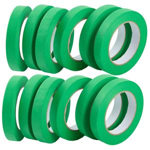 Green Masking Tape,Painters Tape,Green Painters Tape for Automotive Painting,DIY Paper Arts & Crafts, Spraying Drywall Paint, No Residue & Easy to Clean Up,12pcs 0.7in X 54 Yd Painter's Tape