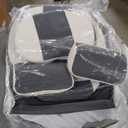 2 Car Seat Covers for Kia EV9 2000-2026 Breathable Leather,Waterproof Car Seat Protectors with Comfort Headrest Pillows,Automotive Vehicle Cushion with Storage Pockets (Luxury,Gray)