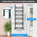 6-Tier Over The Door Spice Rack, Large-Capacity Adjustable Hanging Pantry Organizer 3 Size Baskets, No-Sway No-Drill Door Mount, Heavy-Duty Rustproof Steel, 15.75 Wide, Black