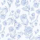 HeloHo Wallpaper Floral Wall Paper Peel and Stick Modern Contact Paper Light Blue Self Adhesive Removable Decoral Bathroom Bedroom 17.3" X 196.8"
