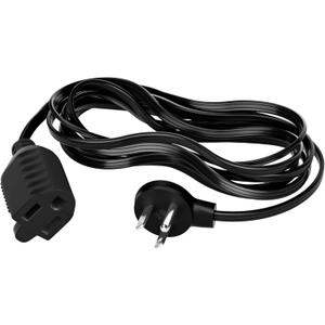 Elecan Flat Plug Extension Cord 12 Ft with Slim Space-Saving Plug Design, Thin Flat Cable Low Profile Power Cord 3 Prong Grounded Wire, 16 Gauge 13 A/125 V-Black-ETL Certified