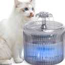 Cat Water Fountain with LED Light - 88oz/2.6L No Pawblems Ultra Quiet Pet Water Fountain with 2 Flow Modes, Automatic Water Dispenser for Cats and Small Dogs Inside