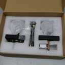 Glass Crystal Door Knobs Interior with Lock, Matte Black Modern Diamond Privacy Square Clear Glass Crystal Door Knobs for Bedroom and Bathroom