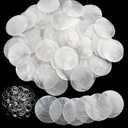 Round Capiz Shells, 200 Pcs Capiz Shells and 100 Pcs Shell Garland Strings Bulk with 2 Holes, 2 Blank Shell Pendants for Wedding Home Decor Birthday Party DIY Craft Hanging