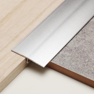 Trimold 3Pcs Aluminum T Molding Trim & Floor Transition Strips, Flat Divider Strip for Door Threshold and Joining Flooring Gaps of Laminate Planks Tile (2.9Ft x 1.6In, Matte Silver)