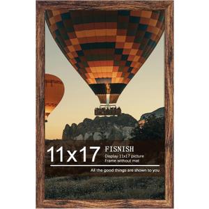 11x17 Picture Frame Brown, Classic Poster Frame for Horizontal or Vertical Wall Mounting, 1 Pack